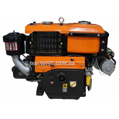 Дизельний двигун Файтер R195ANE, 13.5 к.с з електрозапуском, водяне охолодження, ремінний привід, гарантія, доставка
