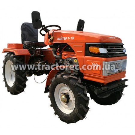 Мототрактор Файтер Т-15, 15 к.с, плаваюча трьохрежимна гідравліка, + ФРЕЗА і ПЛУГ, БЕЗКОШТОВНА ДОСТАВКА!
