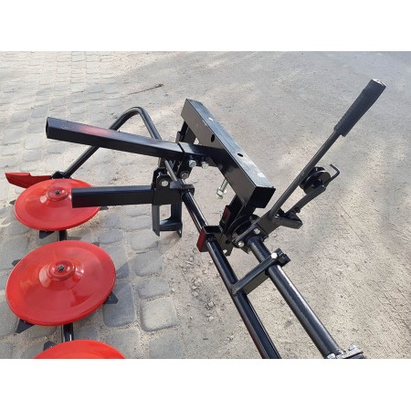 Коса роторна КР-03М трьохдискова модернізована для мототракторів під передній гідроциліндр з регулюваннями, ширина покосу 120 см