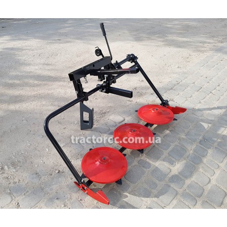 Коса роторна КР-03М трьохдискова модернізована для мототракторів під передній гідроциліндр з регулюваннями, ширина покосу 120 см
