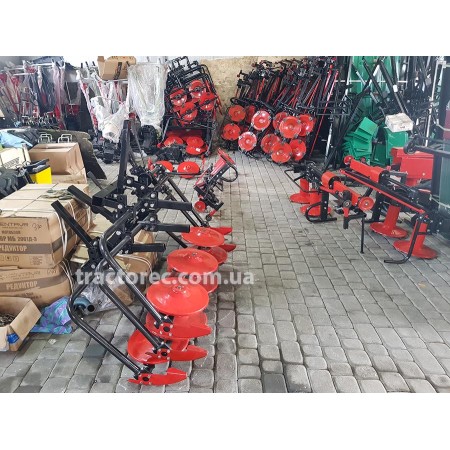 Коса роторна КР-03М трьохдискова модернізована для мототракторів під передній гідроциліндр з регулюваннями, ширина покосу 120 см