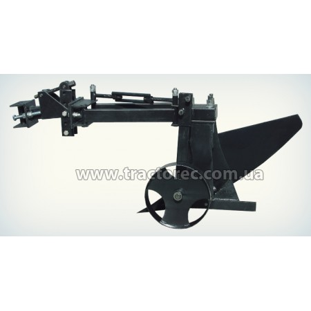 Плуг однокорпусний із збільшеним корпусом та колесом для мототракторів із гідравлікою. УСИЛЕНА КОНСТРУКЦІЯ!