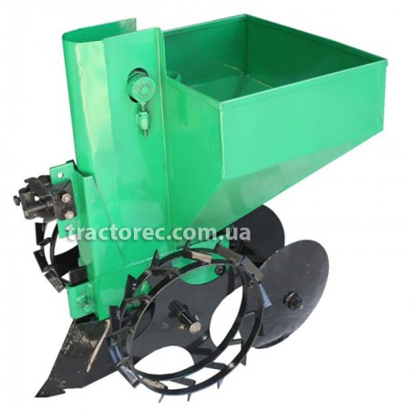 Картоплесаджалка до мотоблока, мототрактора однорядна, обєм 45л, усилена рама, регулювання ширини та глибини посадки