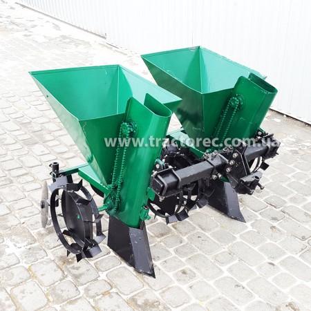 Картоплесаджалка дворядна ЖМЕРИНКА обєм 70 л, для мототрактора, мотоблоку, РЕГУЛЬОВАНЕ, ПІДСИЛЕНЕ КРІПЛЕННЯ!