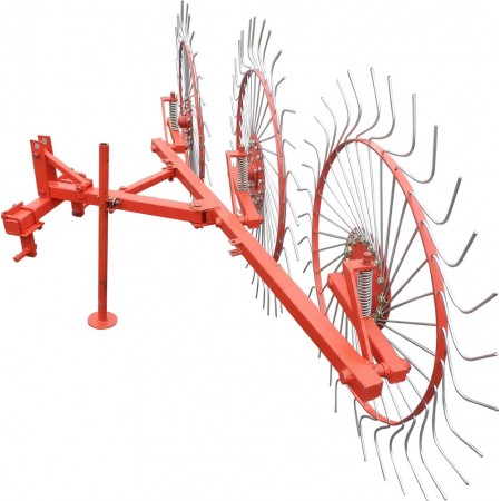 Грабли сіноворошилки трьохколісні Сонечко, польського виробництва на трьохточку