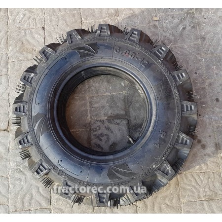 Шина до мотоблока 6.00-12 ПРЕМІУМ ЯКОСТІ, 12-ти слойна, МЯКА, ВАЖКА, ТОВСТОСТІННА!!!