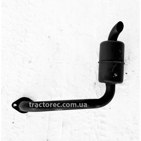 Вихлопна труба, глушник в зборі універсальний для мототрактора, мотоблока, кріплення 2 болти до головки. Булат, Зубр, Форте, Лідер, Файтер і т.д.