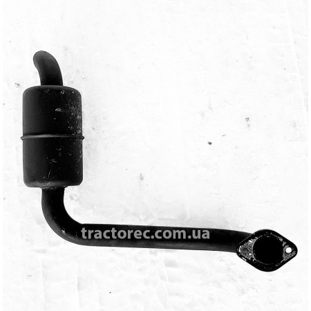 Вихлопна труба, глушник в зборі універсальний для мототрактора, мотоблока, кріплення 2 болти до головки. Булат, Зубр, Форте, Лідер, Файтер і т.д.