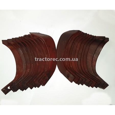 Комплект ножів грунтофрези мотоблока шириною 100-120 см, 22 штук (ліві 11, праві 11), ІТ-185