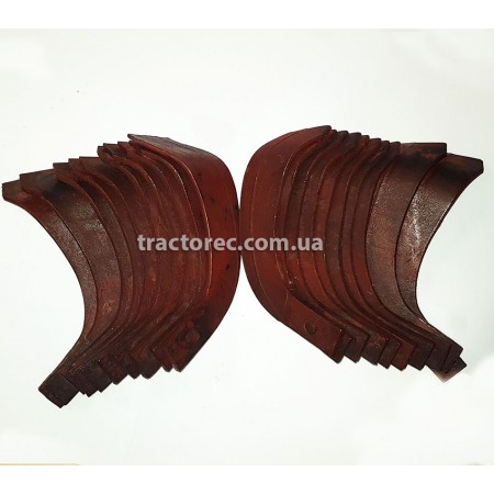 Комплект ножів грунтофрези мотоблока шириною 100-110 см, 20 штук (ліві 10, праві 10), ІТ-185